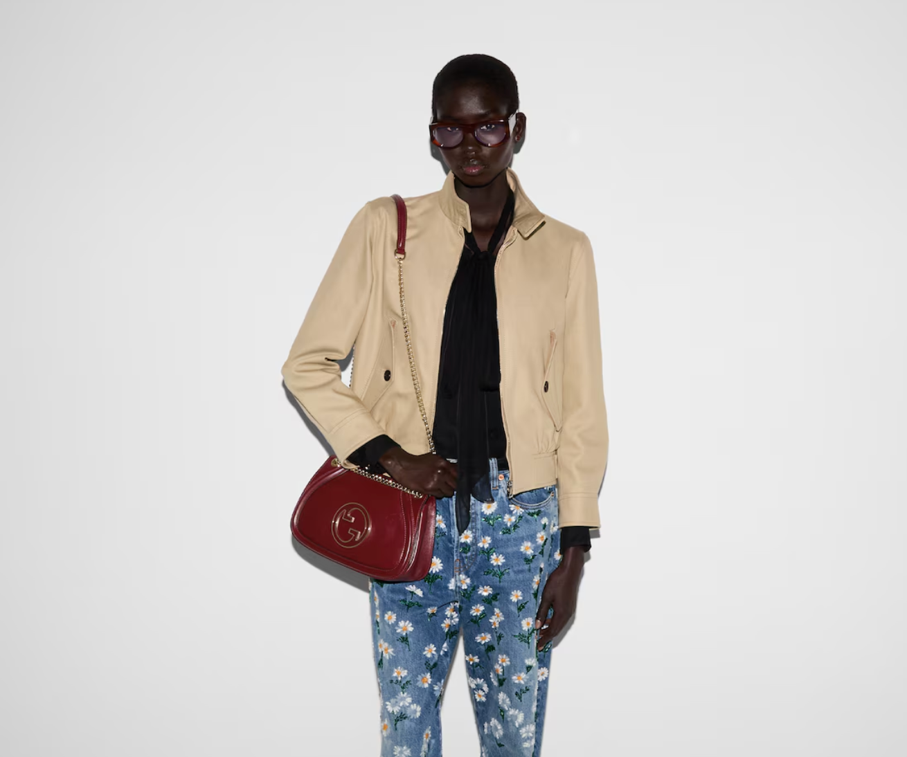  Túi Nữ Gucci Blondie Medium Shoulder Bag 'Red' 