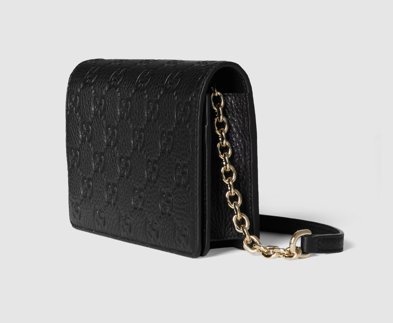  Ví Nữ Gucci Emblem Wallet On Chain 'Black' 