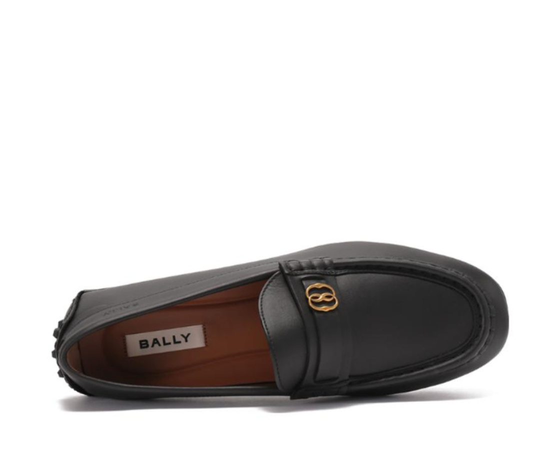  Giày Nam Bally Keeper Moccasin Leather 'Black' 