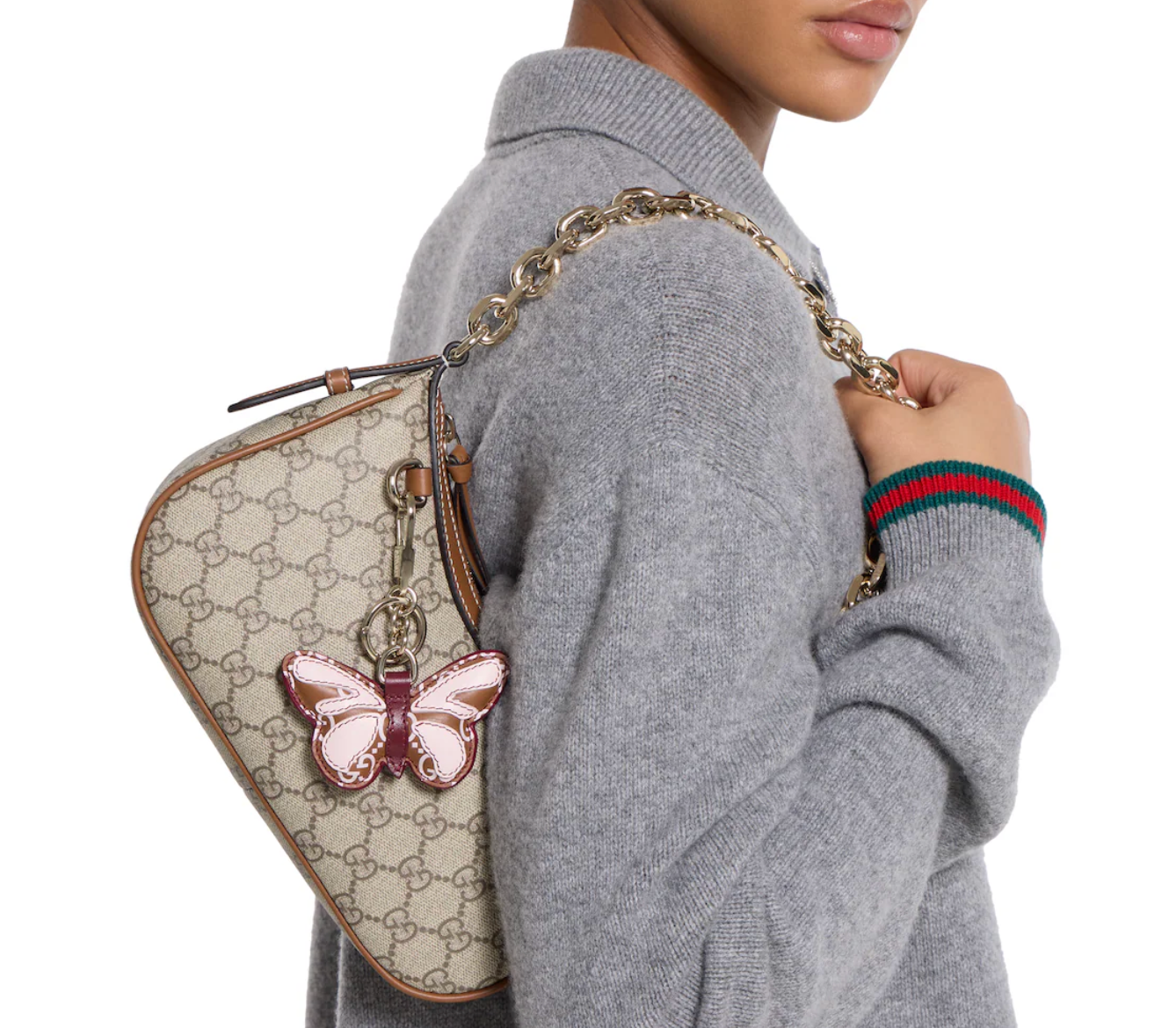  Túi Nữ Gucci GG Emblem Small Shoulder Bag 'Beige' 