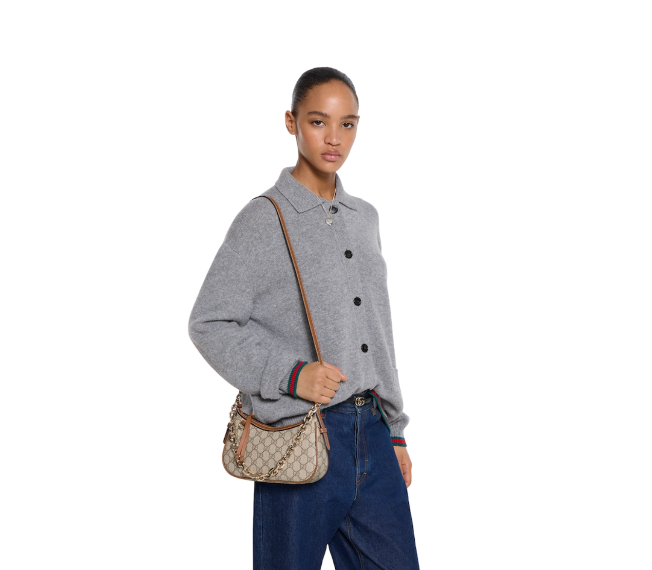  Túi Nữ Gucci GG Emblem Small Shoulder Bag 'Beige' 