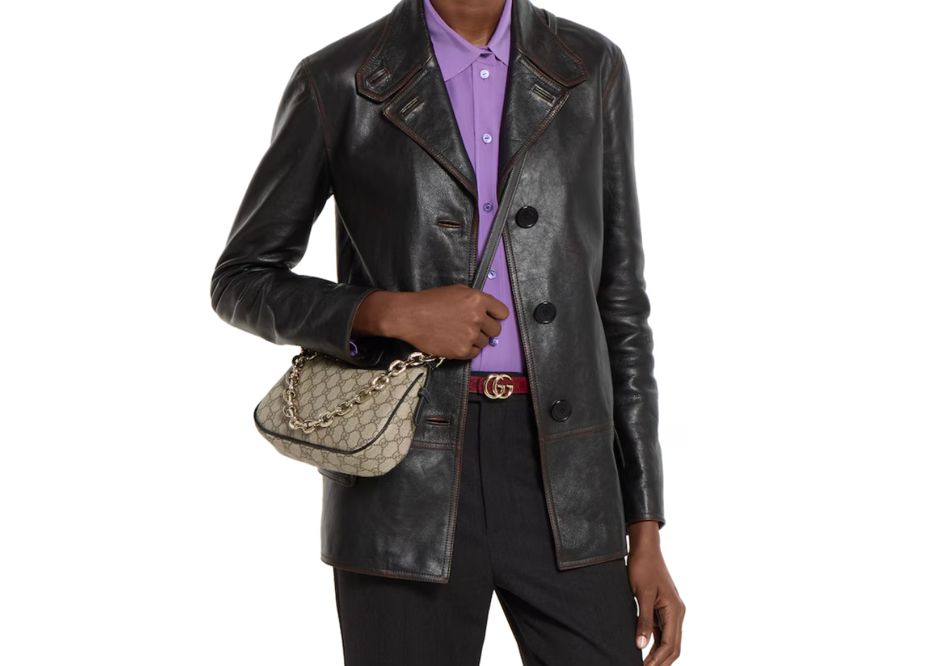  Túi Nữ ‎Gucci GG Emblem Small Shoulder Bag 'Beige' 