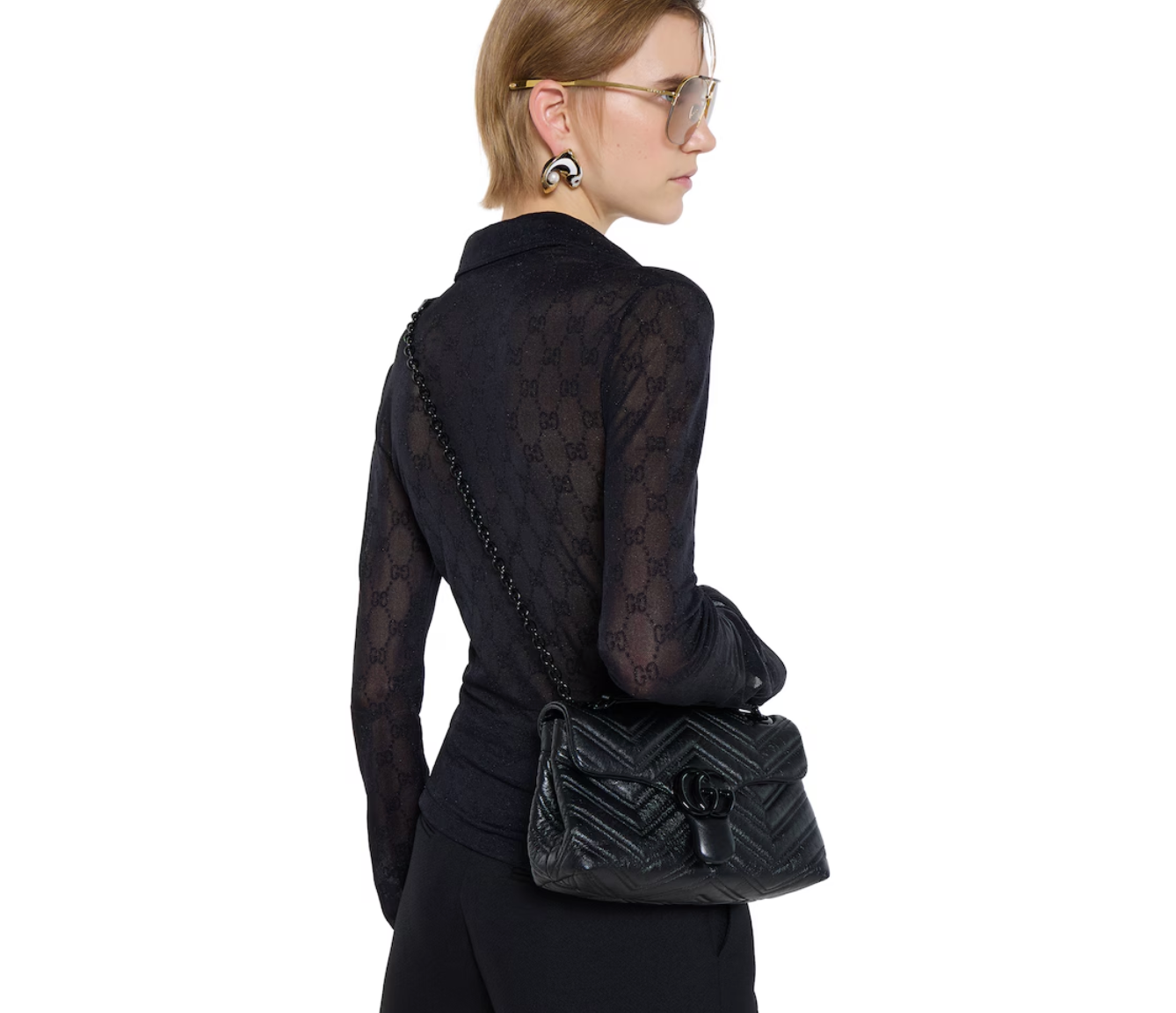  Túi Nữ Gucci GG Marmont Small Shoulder Bag 'Black' 