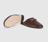  Dép Nữ ‎Gucci Mule With Horsebit 'Dark Brown' 