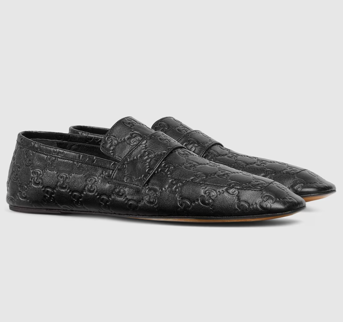  Giày Nam Gucci Loafer With Embossed GG 'Black' 