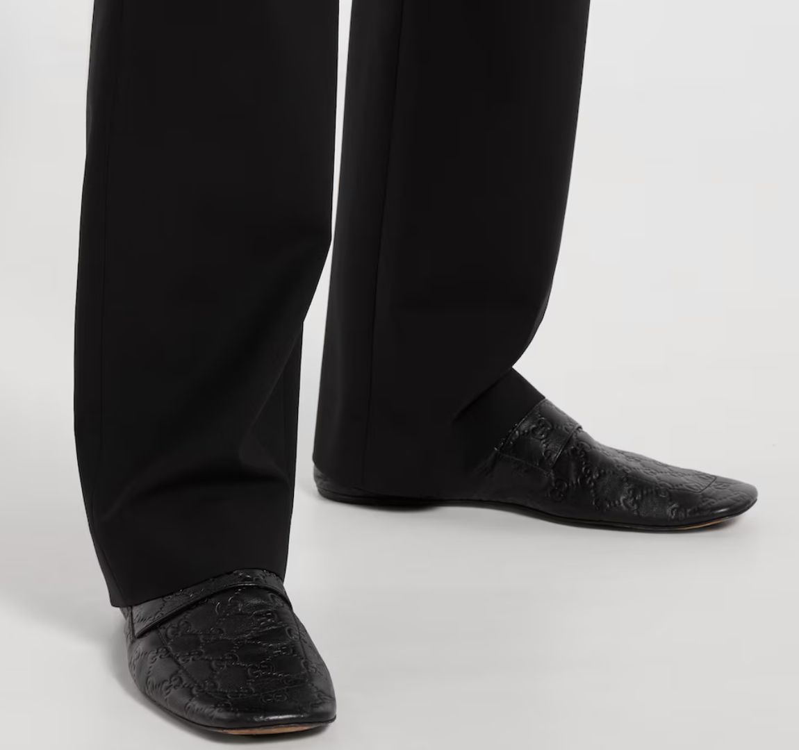  Giày Nam Gucci Loafer With Embossed GG 'Black' 