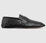  Giày Nam Gucci Loafer With Embossed GG 'Black' 