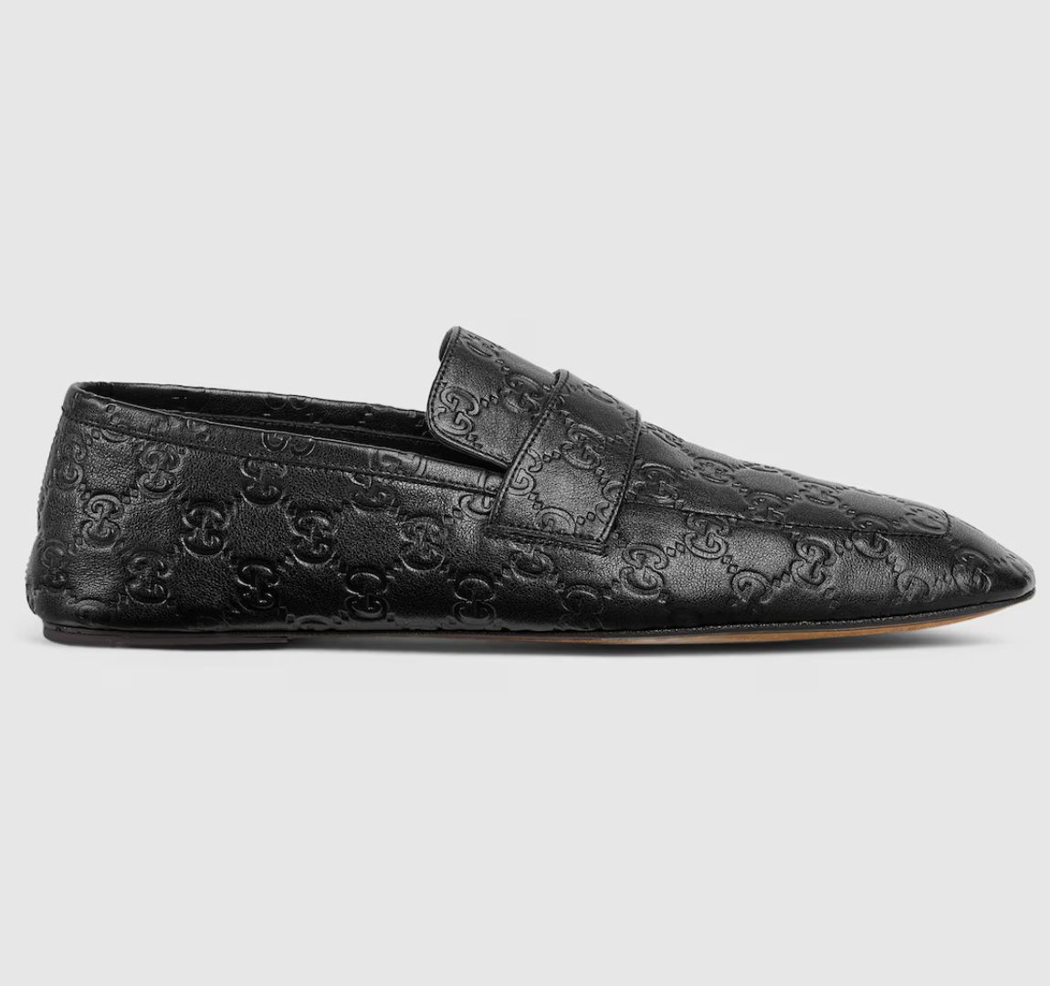  Giày Nam Gucci Loafer With Embossed GG 'Black' 