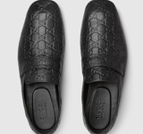  Giày Nam Gucci Loafer With Embossed GG 'Black' 