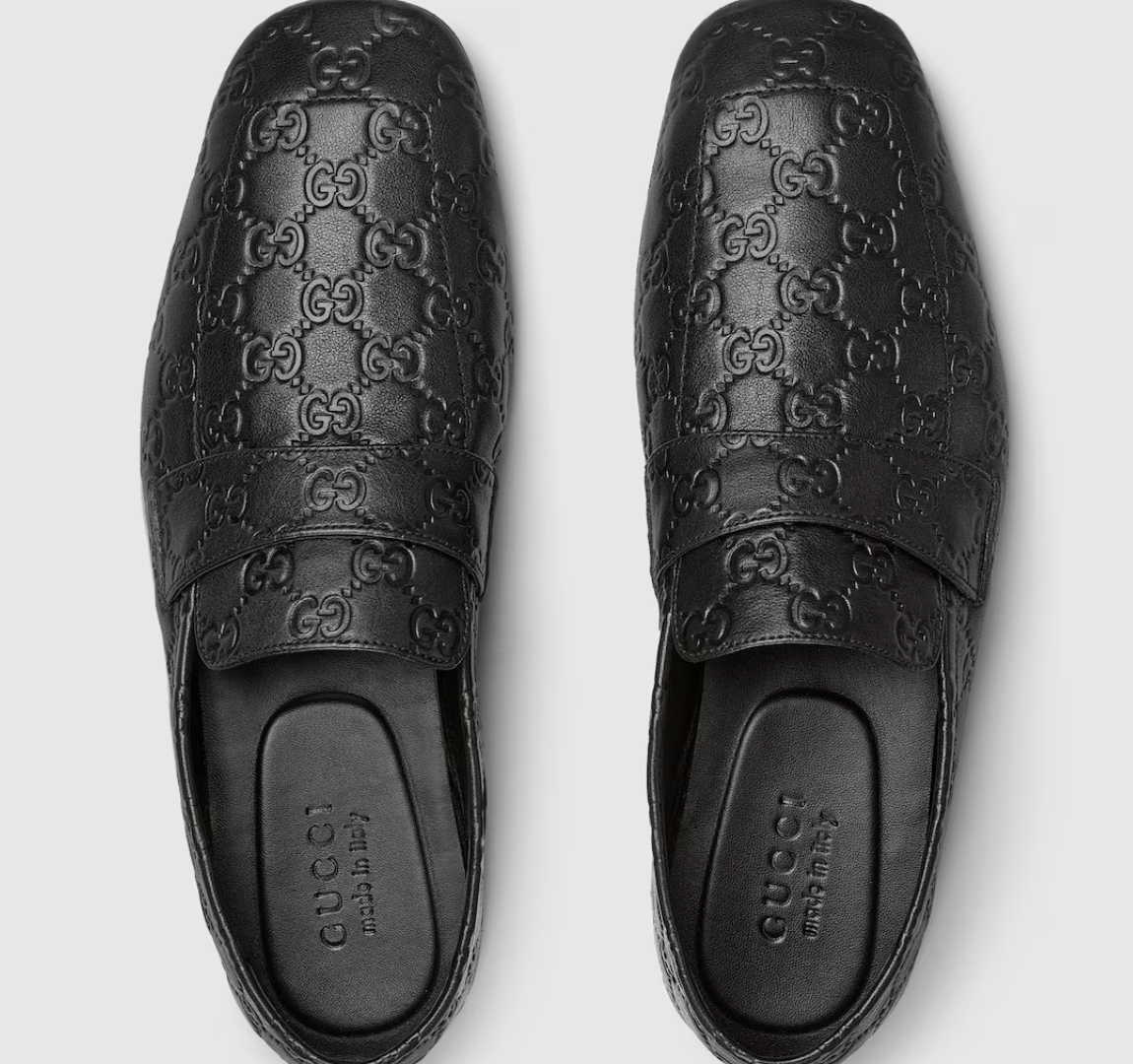  Giày Nam Gucci Loafer With Embossed GG 'Black' 