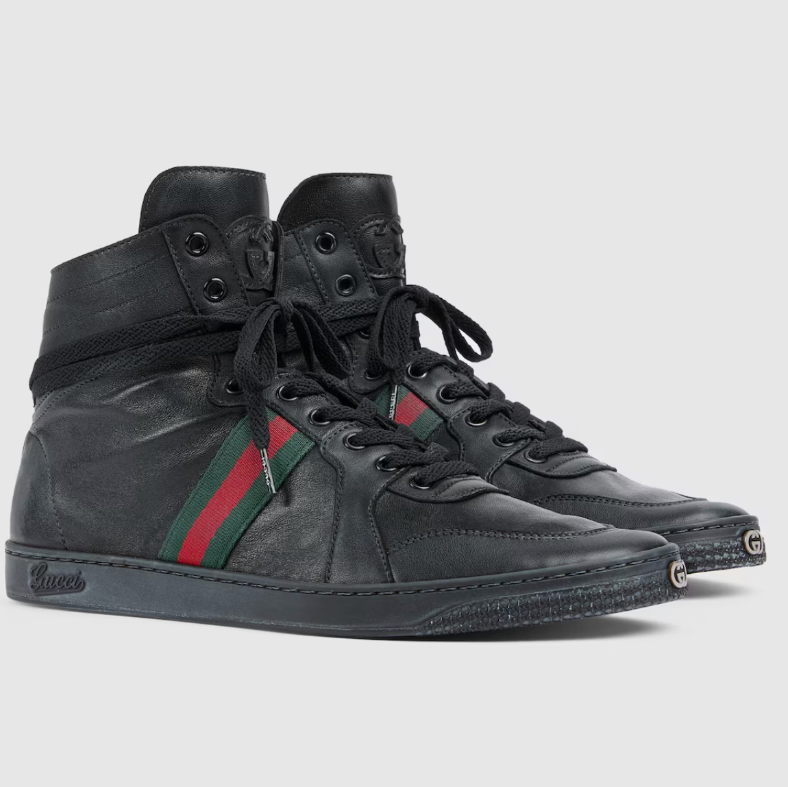  Giày Nam Gucci Stretch High-top Trainer 'Black' 