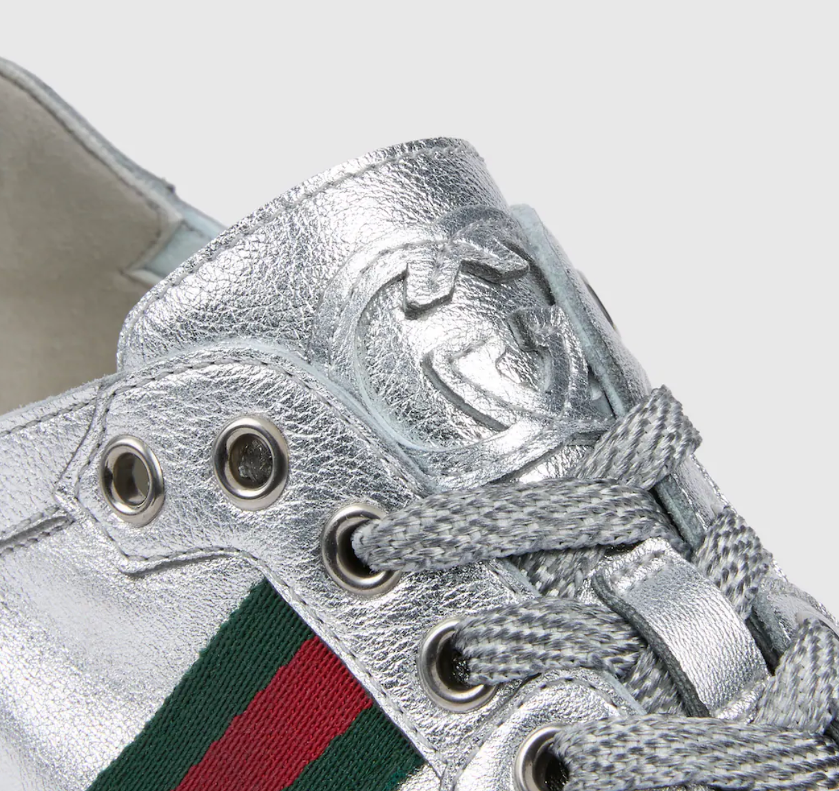  Giày Nữ Gucci Stretch Low-top Trainer 'Silver' 