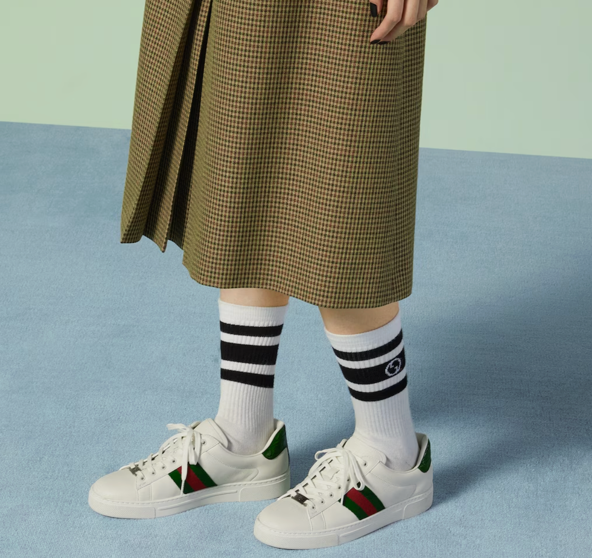  Giày Nữ ‎Gucci Ace Trainer 'White' 