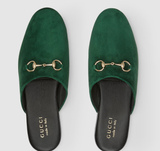  Giày Nữ Gucci Mule With Horsebit 'Green' 