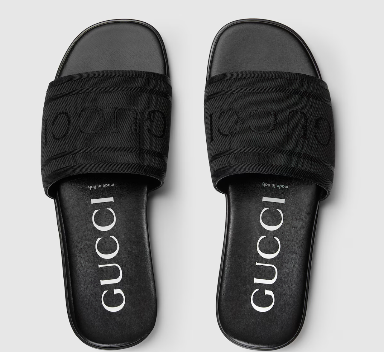  Dép Nam Gucci Slide Sandal Tonal Logo 'Black' 