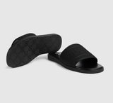  Dép Nam Gucci Slide Sandal Tonal Logo 'Black' 
