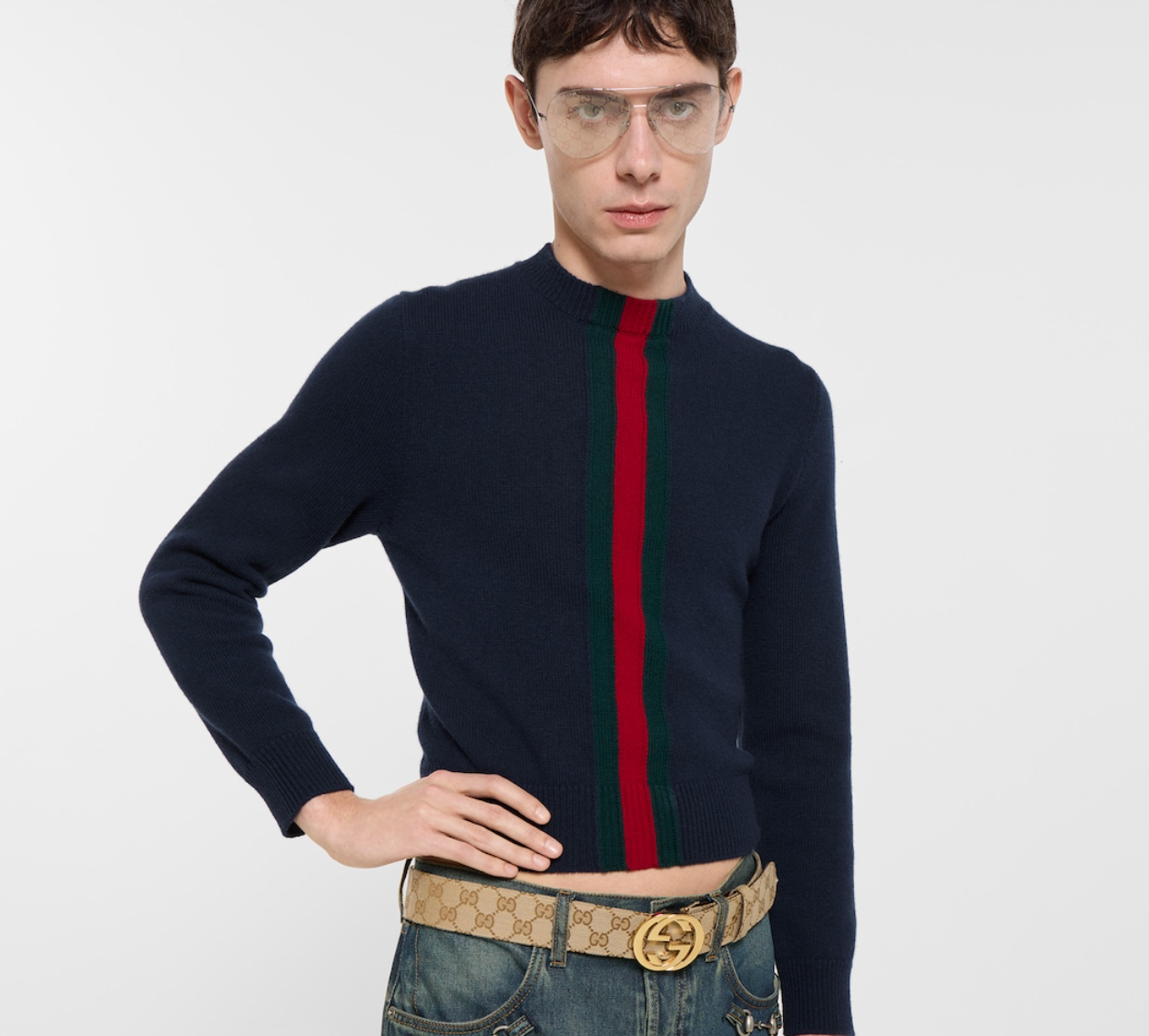  Thắt Lưng Nam Gucci Belt G Buckle 'Sand' 