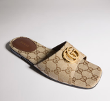  Dép Nữ Gucci Slide Sandal Double G 'Sand' 