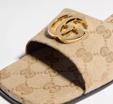  Dép Nữ Gucci Slide Sandal Double G 'Sand' 