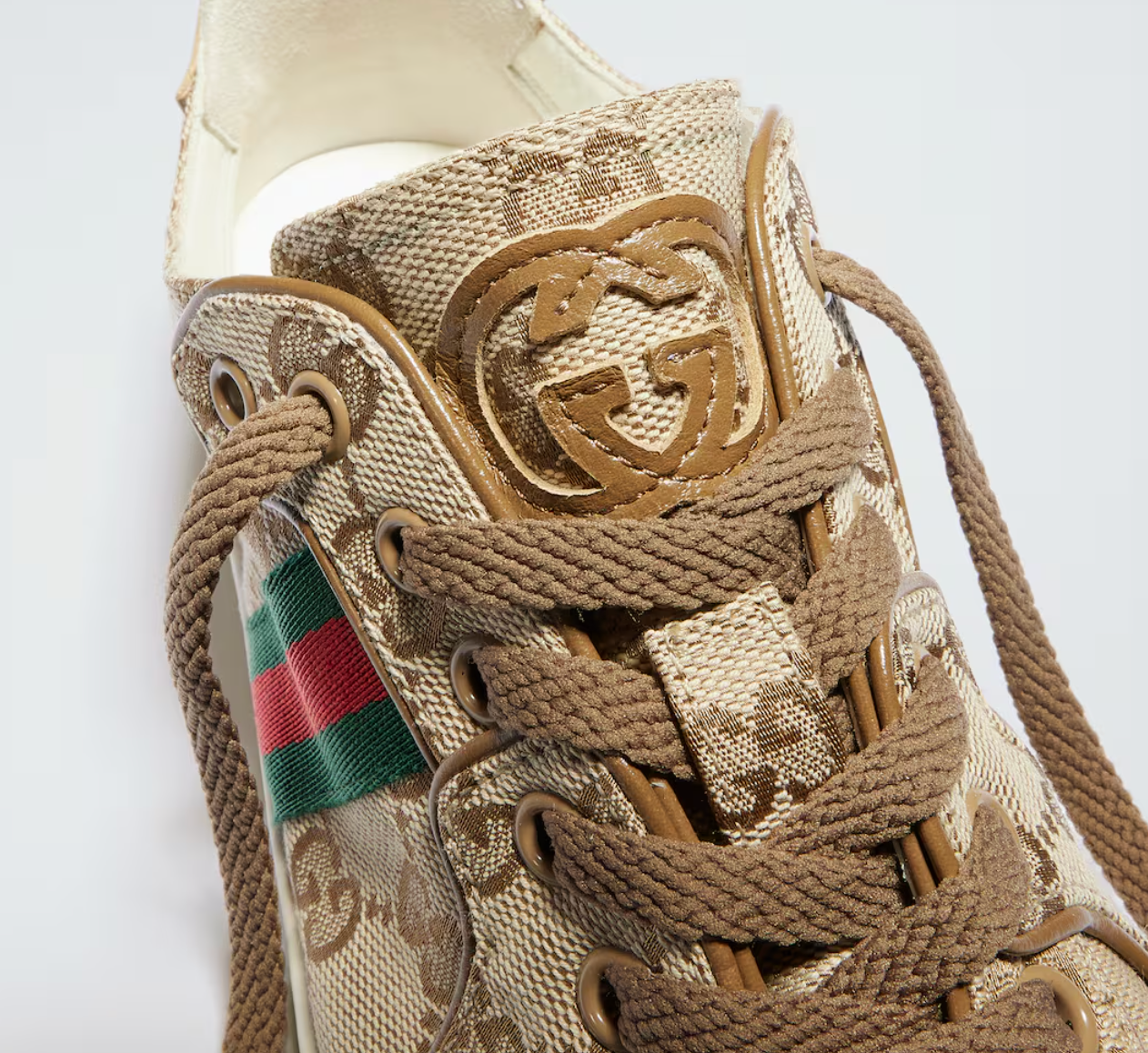  Giày Nữ Gucci Stretch Low-Top Sneaker 'Beige' 