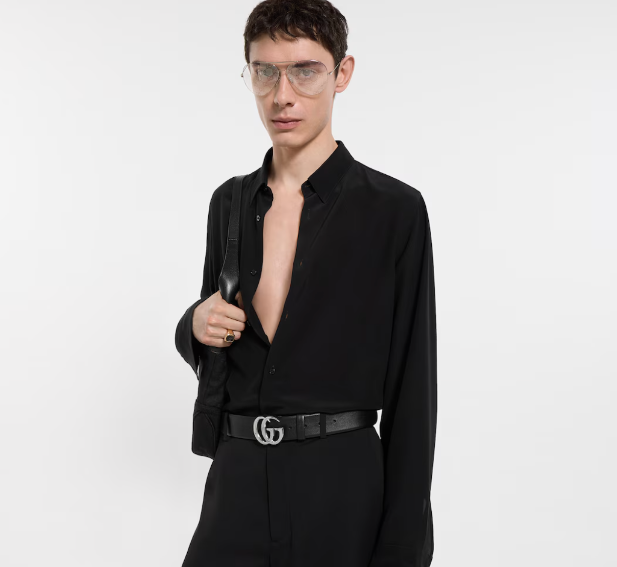  Thắt Lưng Nữ Gucci Flat Marmont Belt 'Black' 