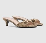  Giày Nữ Gucci Slide Sandal Horsebit 'Brown' 