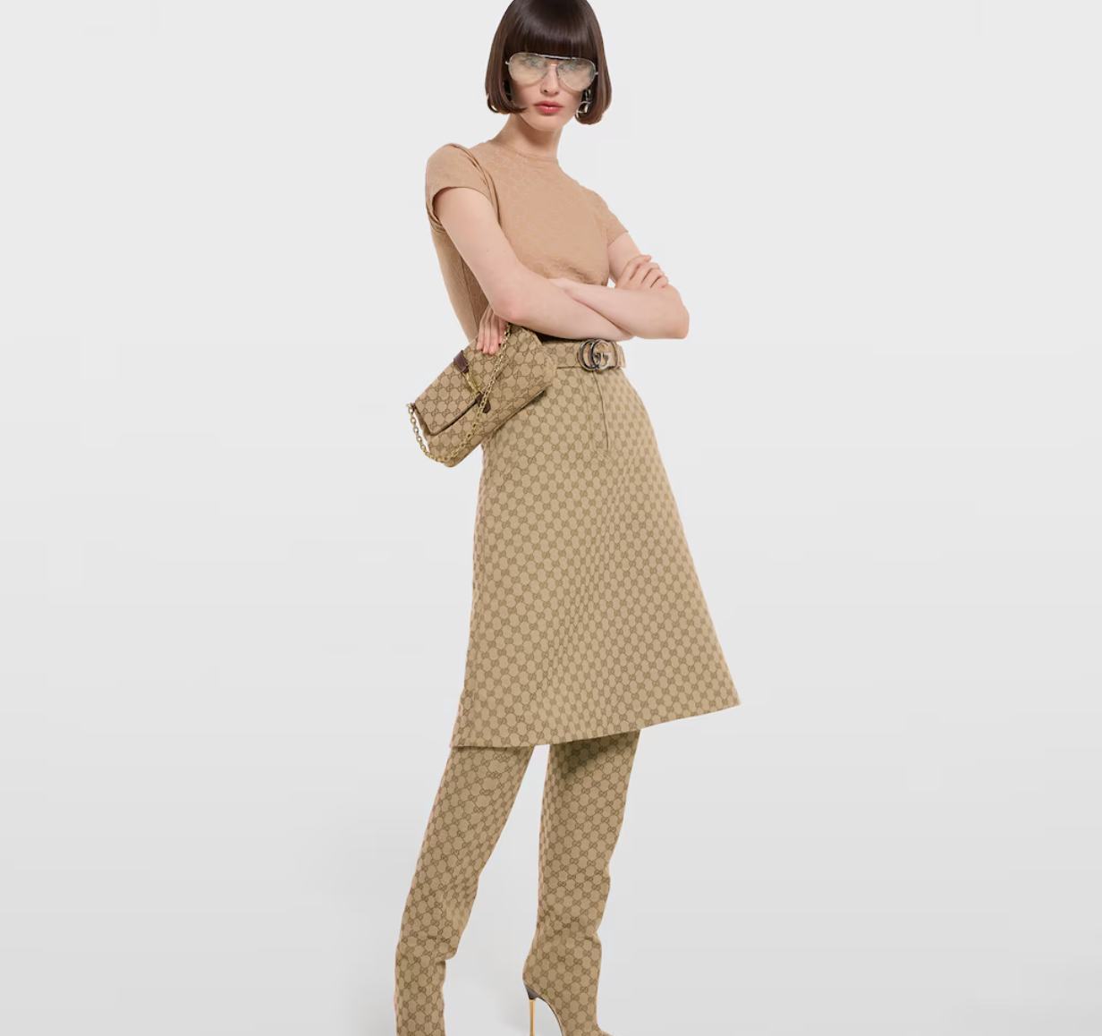  Túi Nữ Gucci Aperitivo Medium Shoulder Bag 'Sand' 