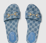  Dép Nữ Gucci Slide Sandal 'Blue' 