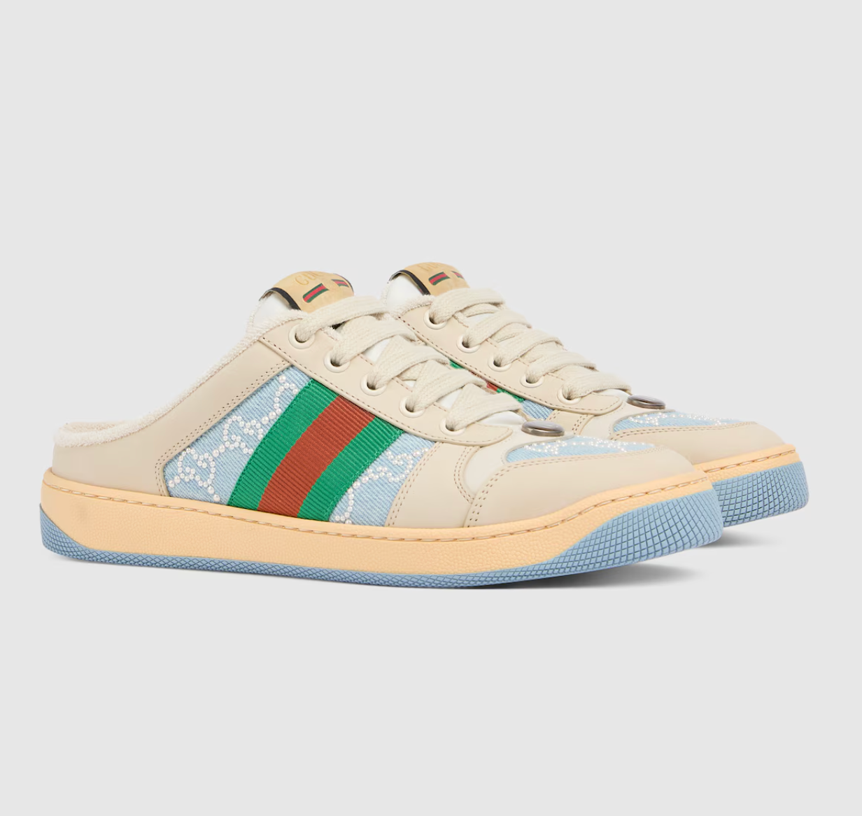  Giày Nữ Gucci Screener Mule 'Blue' 