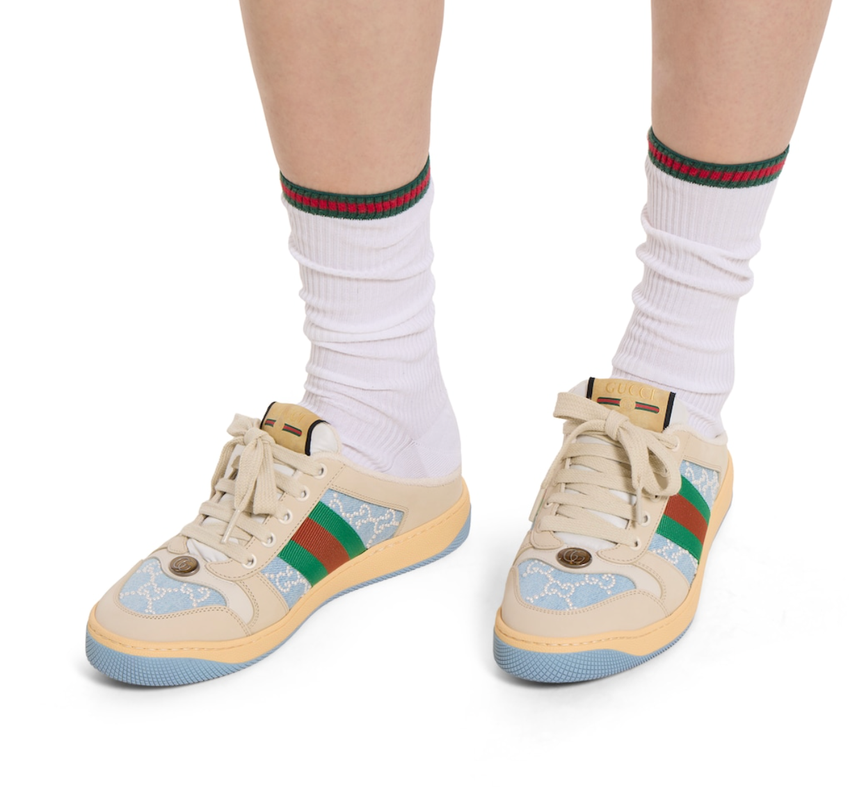 Giày Nữ Gucci Screener Mule 'Blue' 