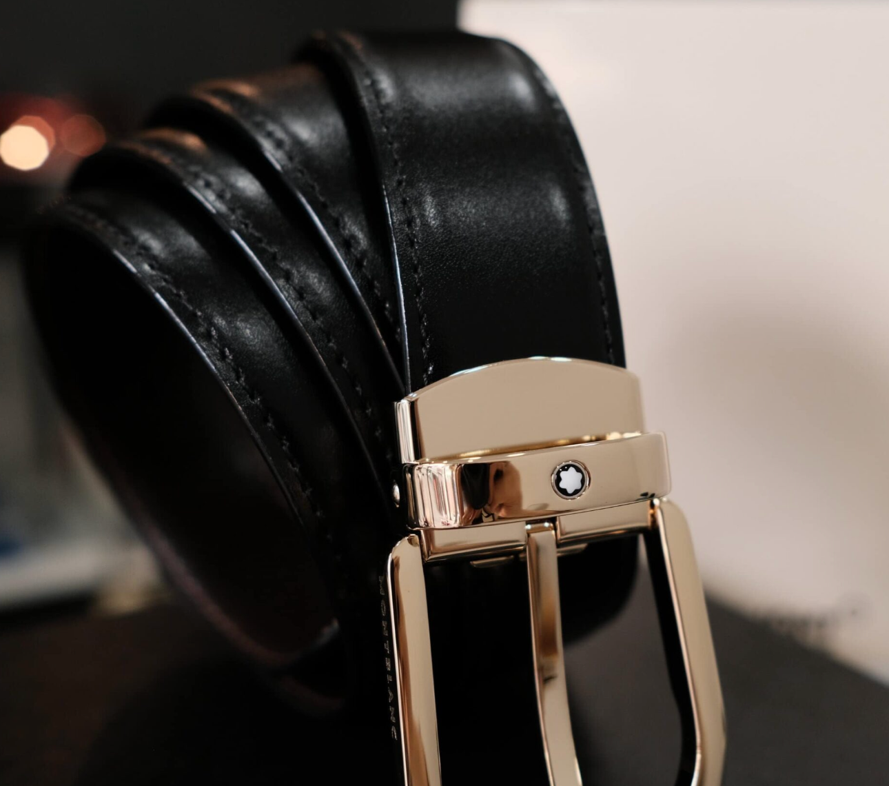  Thắt Lưng Montblanc Classic Line Leather Belt 'Black' 