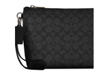  Túi Coach Pouch In Signature Canvas 'Black' 