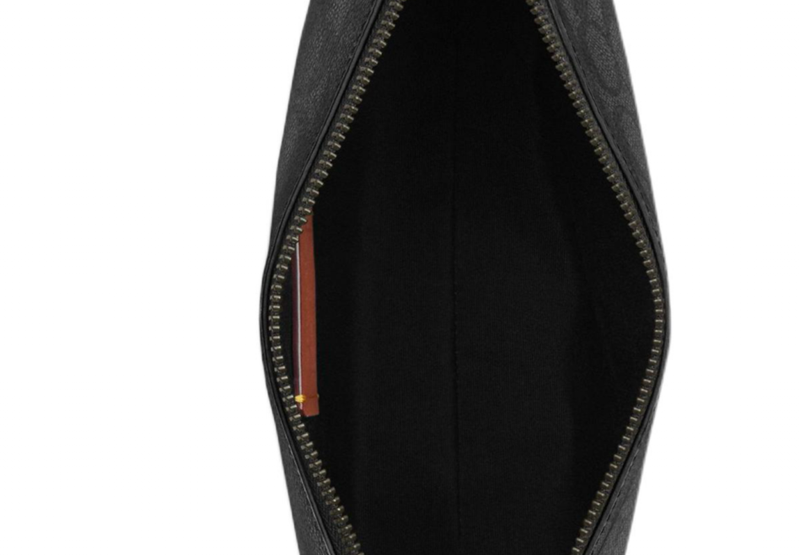  Túi Coach Pouch In Signature Canvas 'Black' 