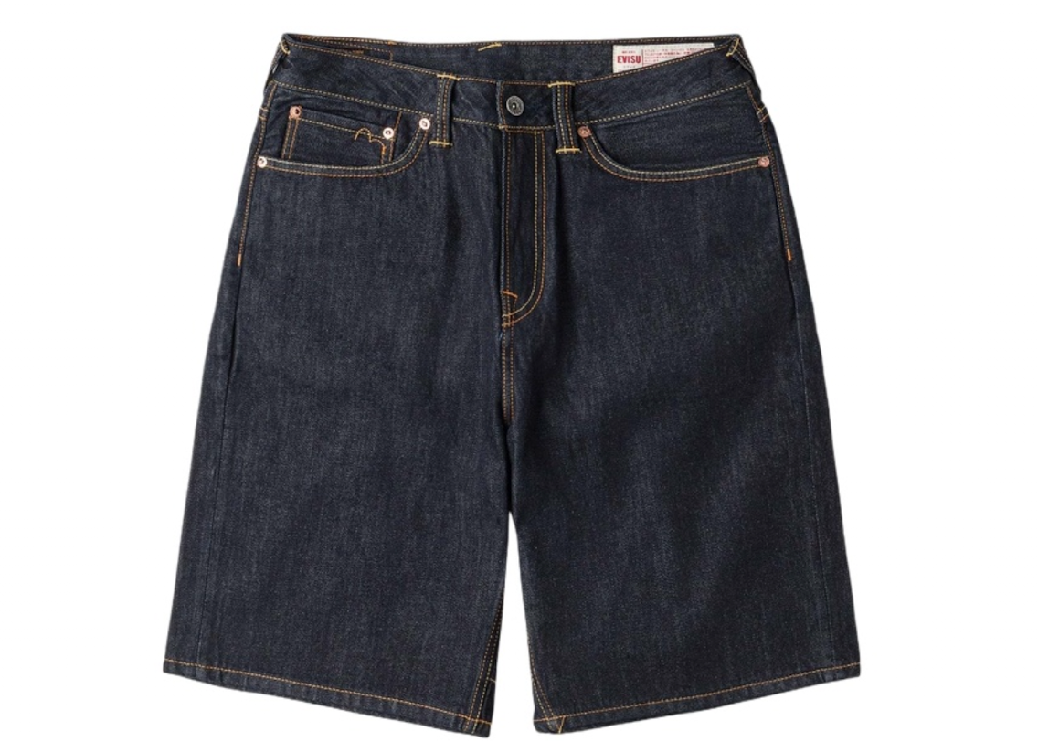  Quần Evisu Seagull Print Denim Shorts 'Indigo' 