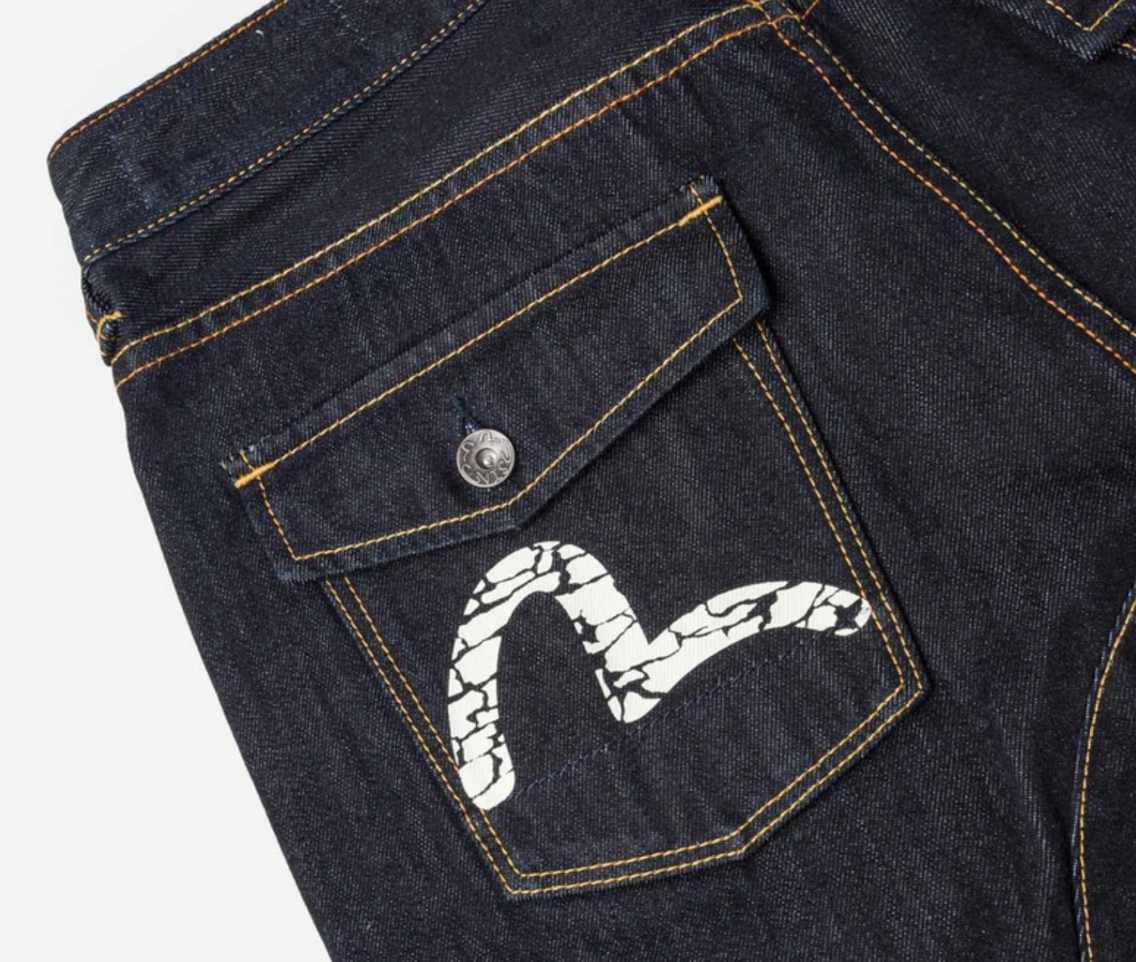  Quần Evisu Seagull Print Denim Shorts 'Indigo' 