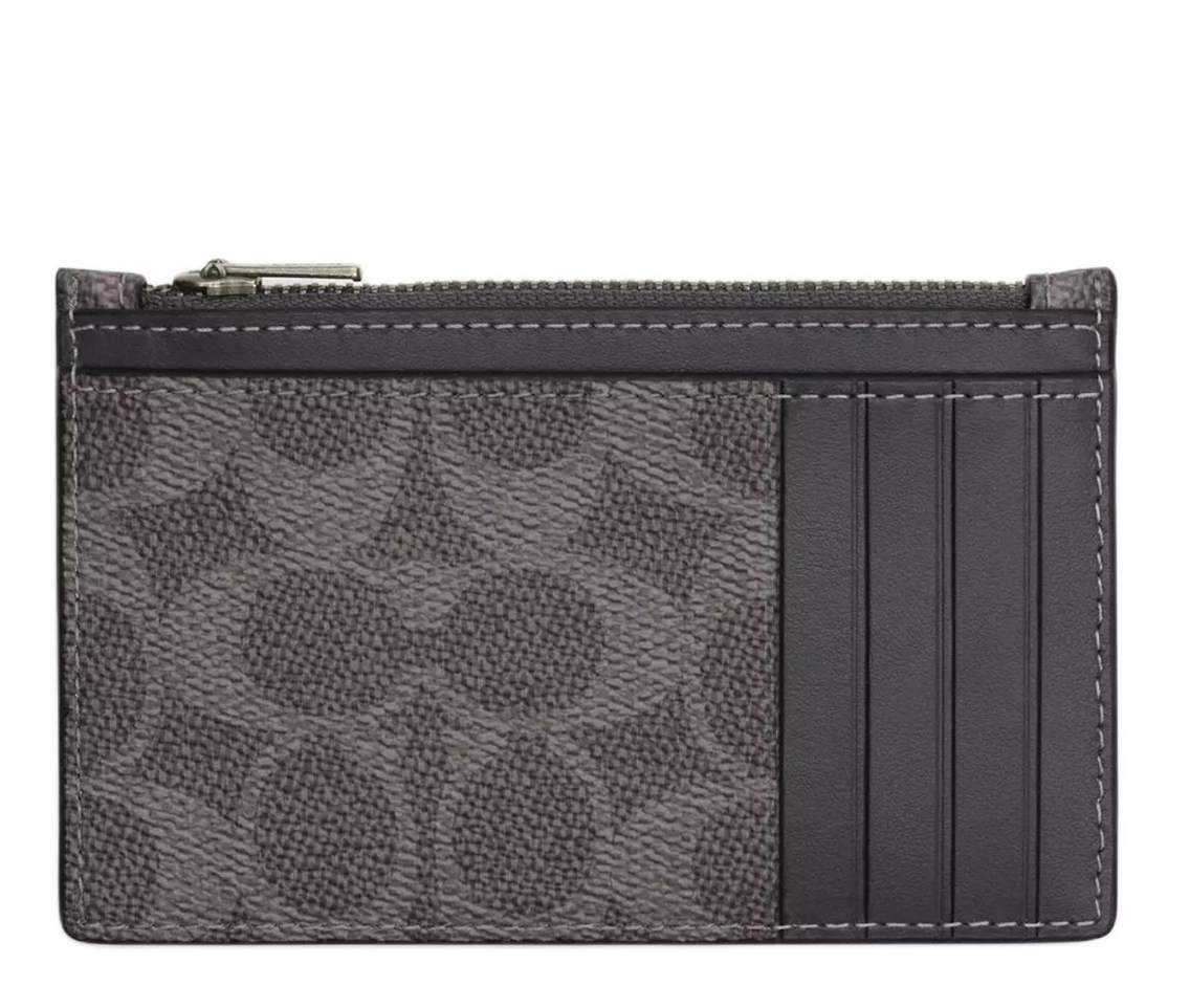  Ví Coach Zip Card Case 'Charcoal' 