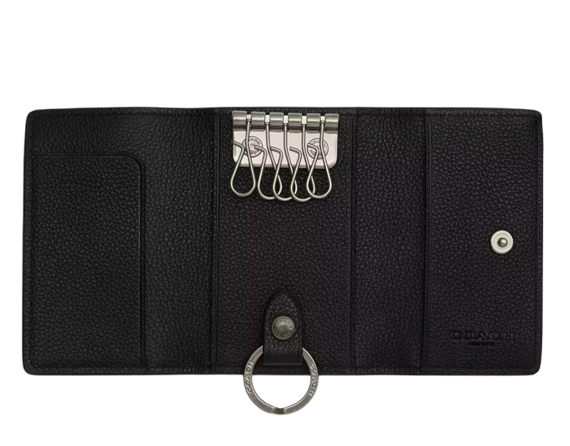 Ví Coach Smooth Leather Key Pouch 'Black' 