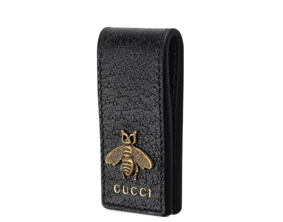  Ví Gucci Animalier Leather Money Clip 'Black' 