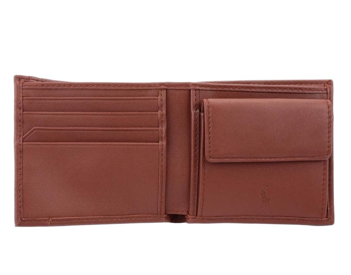  Ví Nam Polo Ralph Lauren Leather Wallet 'Brown' 