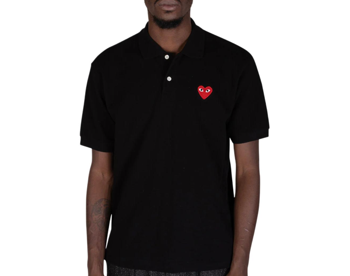  Áo CDG Play Polo Red Emblem 'Black' 