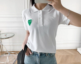  Áo CDG Play Polo Green Emblem 'White' 