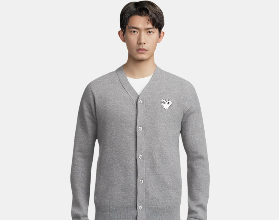  Áo CDG Play Cardigan 'Grey' 
