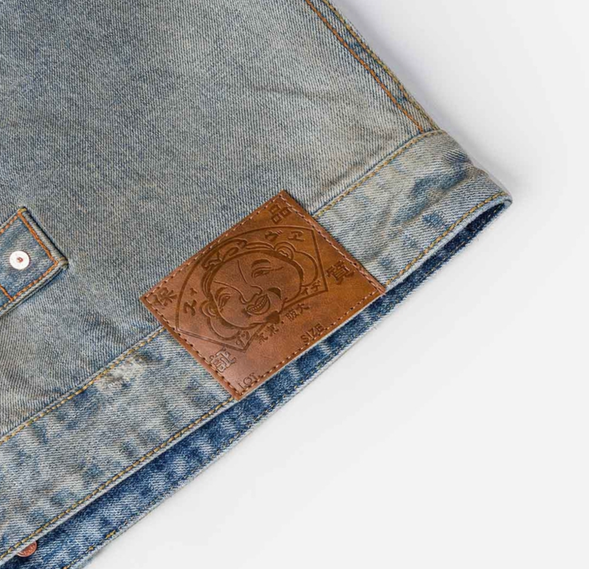  Áo Evisu Washed Seagull Denim Jacket 'Indigo' 