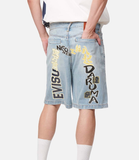  Quần Evisu Daicock Print Denim Shorts 'Indigo' 