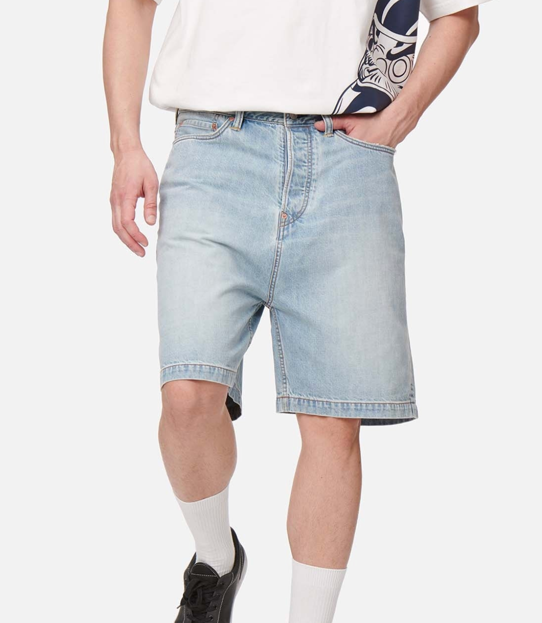  Quần Evisu Daicock Print Denim Shorts 'Indigo' 
