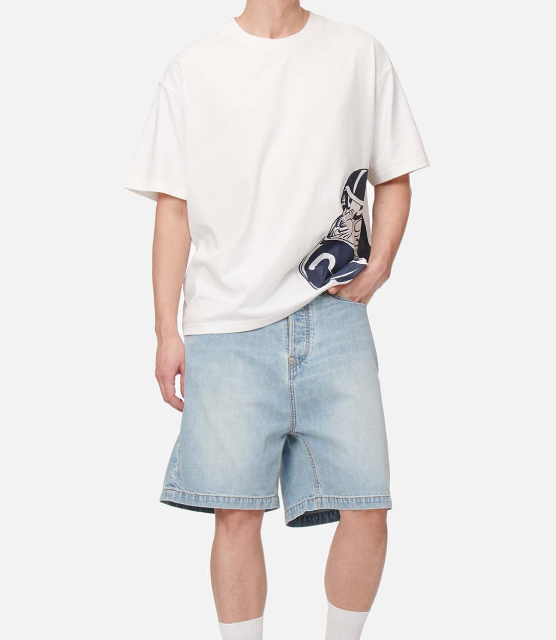  Quần Evisu Daicock Print Denim Shorts 'Indigo' 