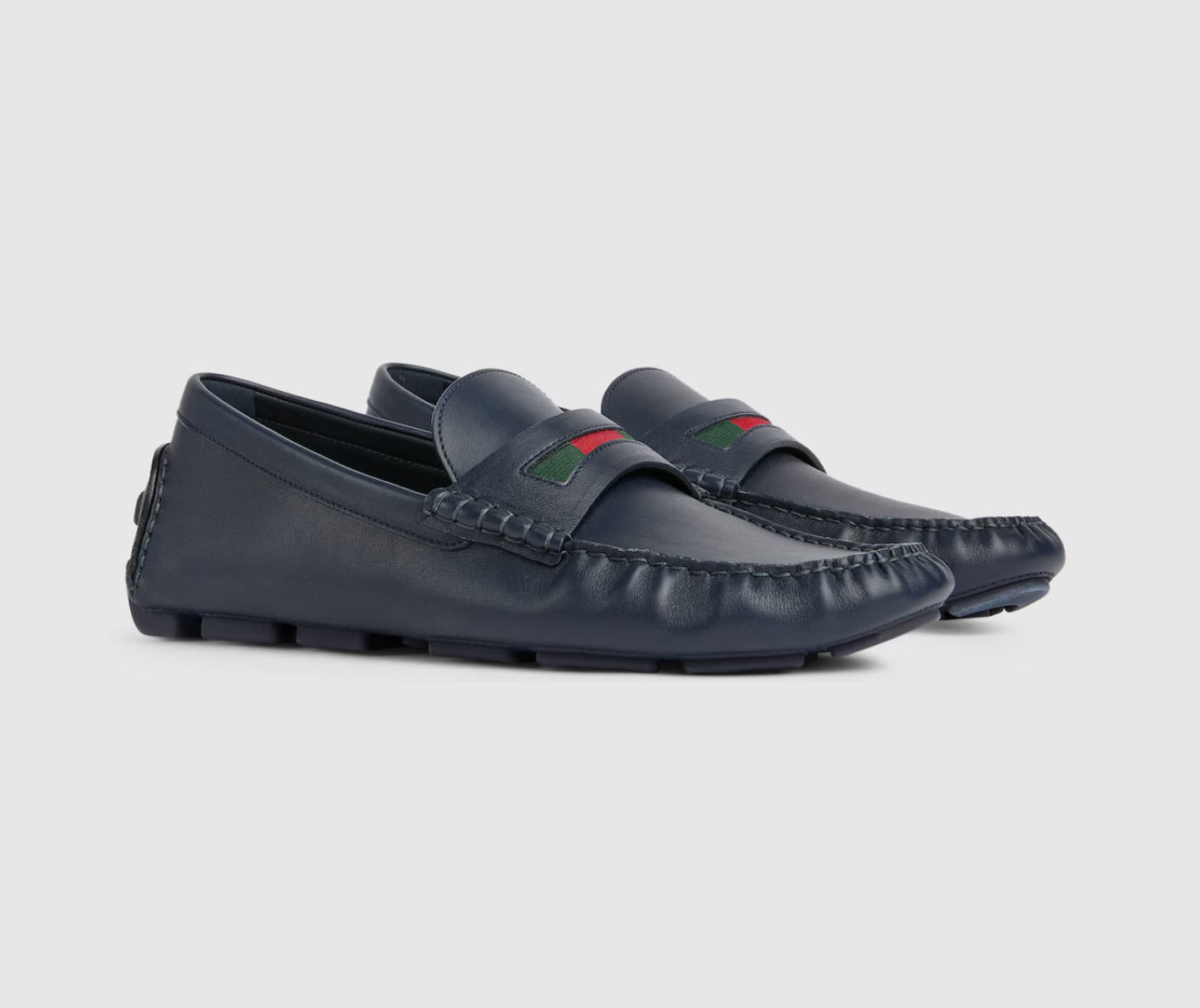  Giày Nam Gucci Driver With Web Detail 'Blue' 