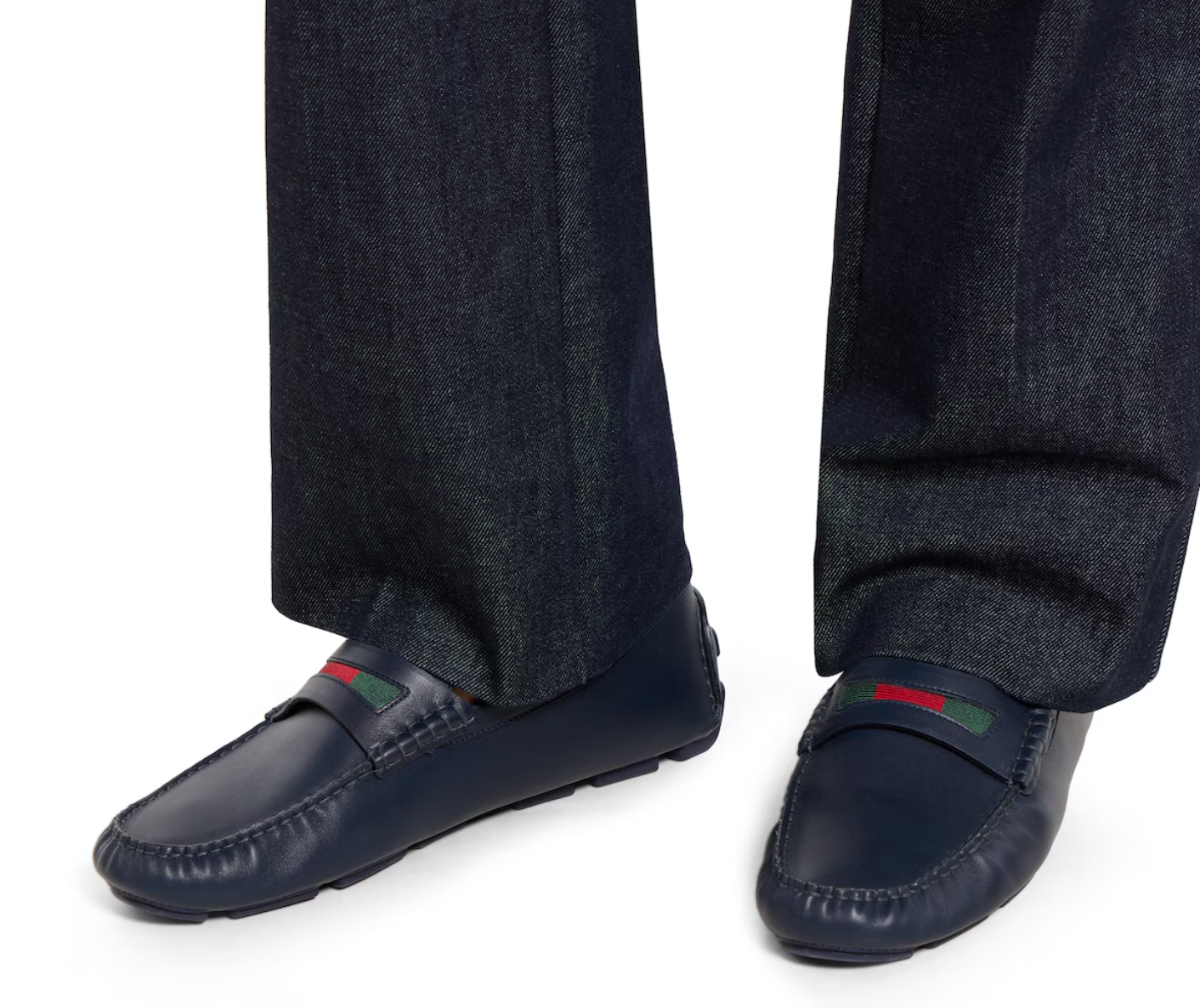  Giày Nam Gucci Driver With Web Detail 'Blue' 