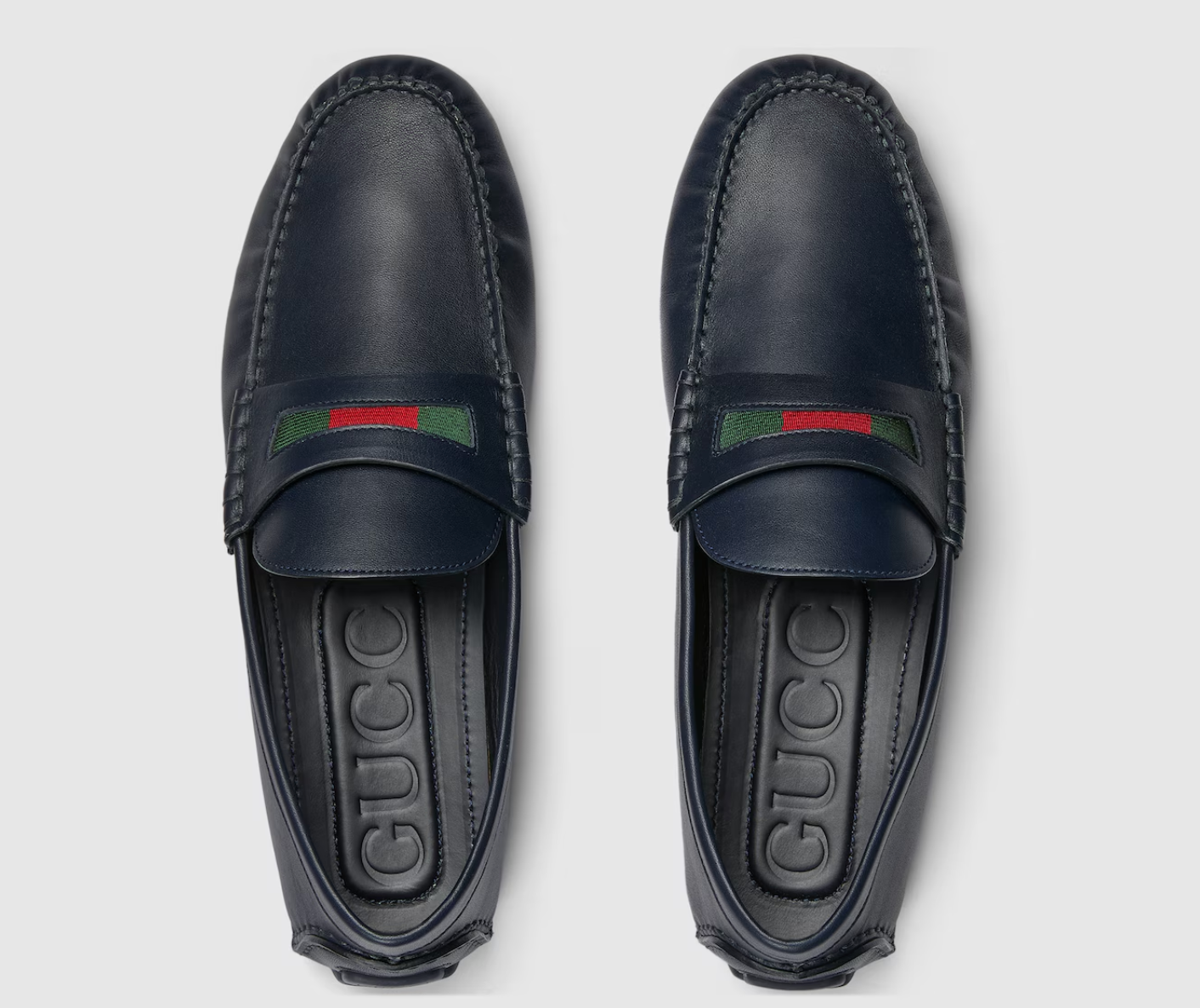  Giày Nam Gucci Driver With Web Detail 'Blue' 