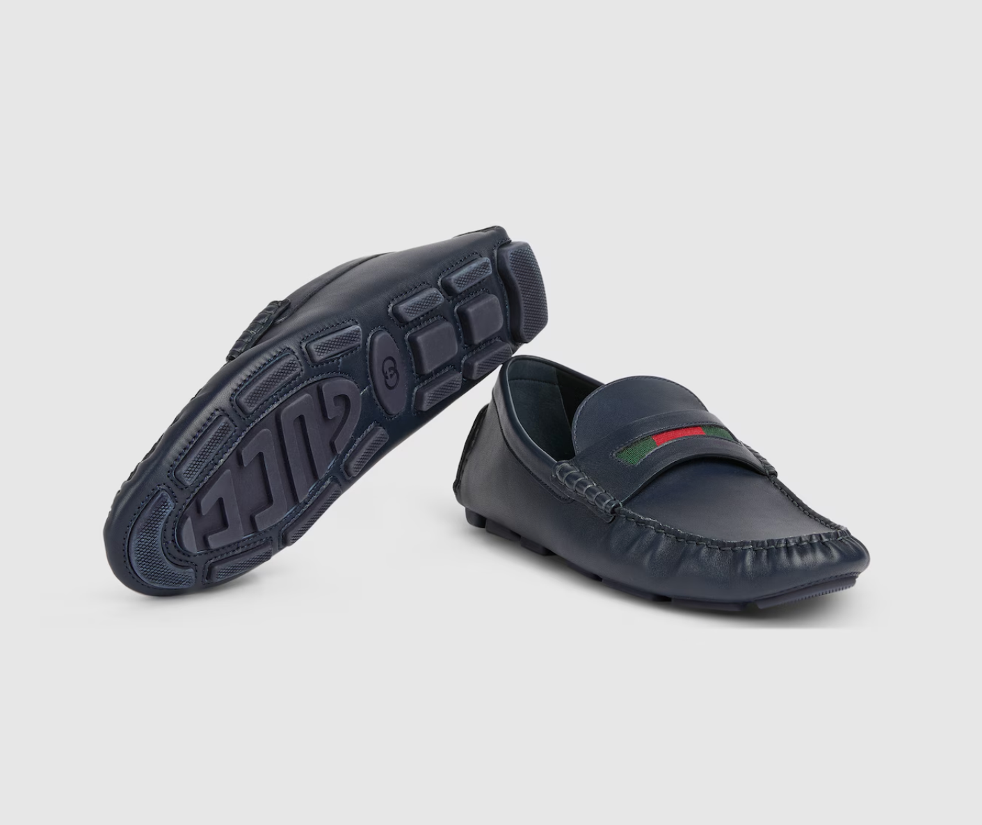  Giày Nam Gucci Driver With Web Detail 'Blue' 